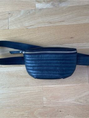 Beklina Quilted Black Leather Waist Bag - Classic Belt Pouch